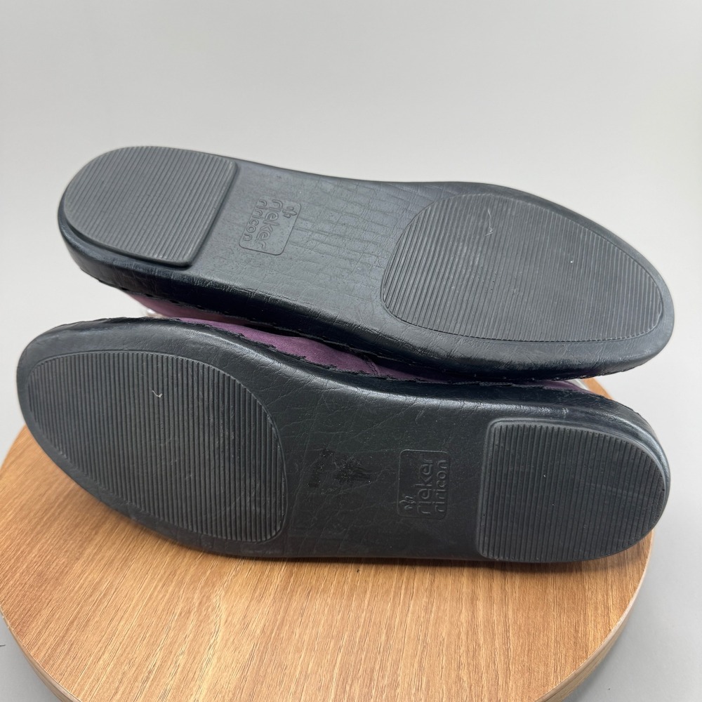 Rieker Mary Jane T-Strap Shoes 8.5 Purple Suede Whimsigoth Cottagecore Boho Flat - Picture 6 of 8